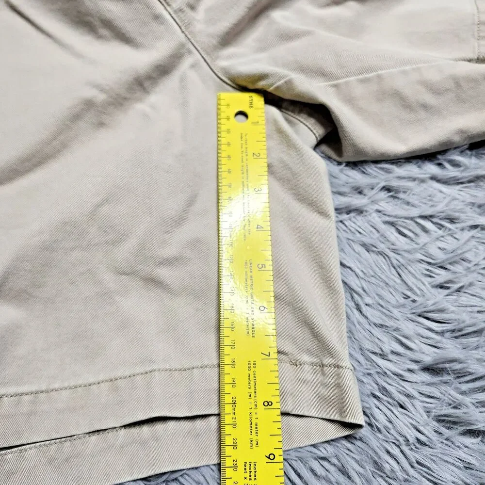 Tommy‎ Hilfiger Shorts Mens 35 Khaki Classic Chino Casual Flat Front Embroidered